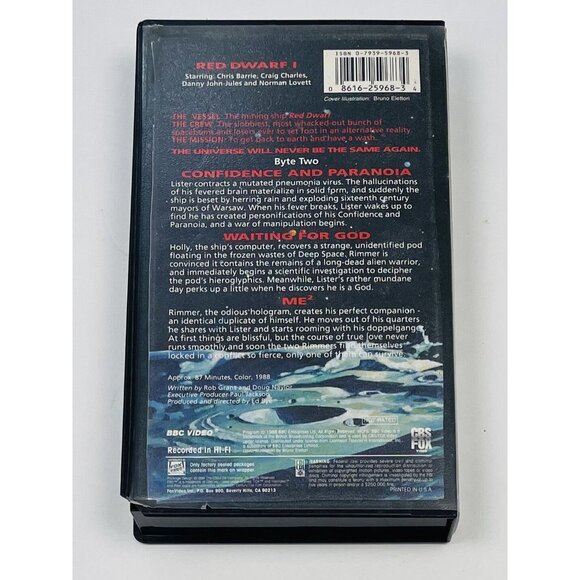 Lot 2 Red Dwarf British BBC VHS Sci-Fi Comedy I Byte Two Smeg Outs Tested WORK - Picture 5 of 8